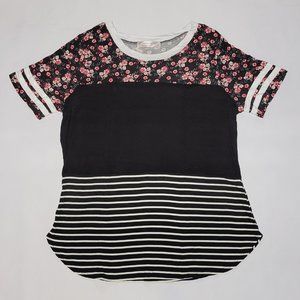 No Boundaries Striped Floral Top